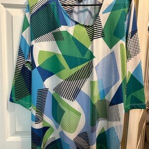 Colorful Geometric Print Top